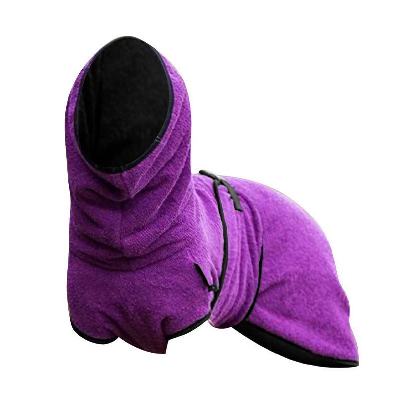 Dog Puppy HoodiesJacket Solid Coat Pet Winter Soft Warm Clothes S-5XL Purple - XL