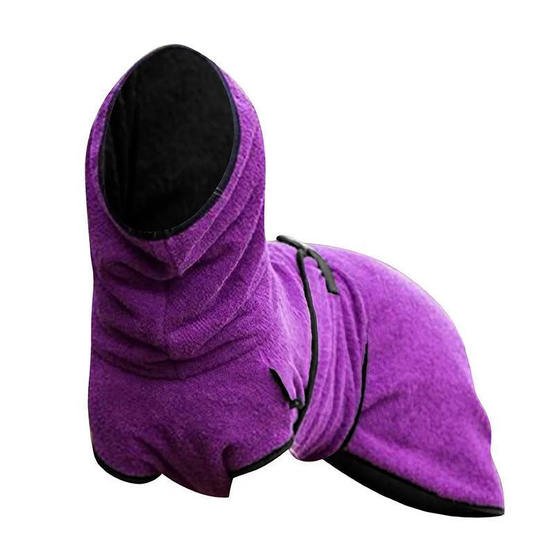 Dog Puppy HoodiesJacket Solid Coat Pet Winter Soft Warm Clothes S-5XL Purple - 3XL