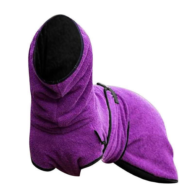 Dog Puppy HoodiesJacket Solid Coat Pet Winter Soft Warm Clothes S-5XL Purple - 3XL