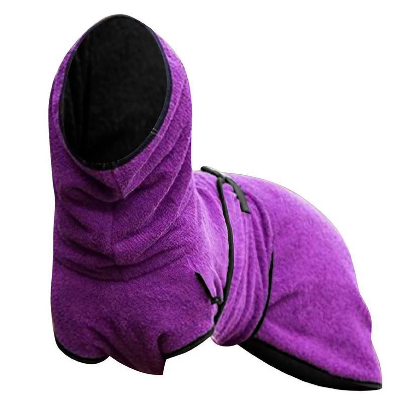 Dog Puppy HoodiesJacket Solid Coat Pet Winter Soft Warm Clothes S-5XL Purple - 3XL