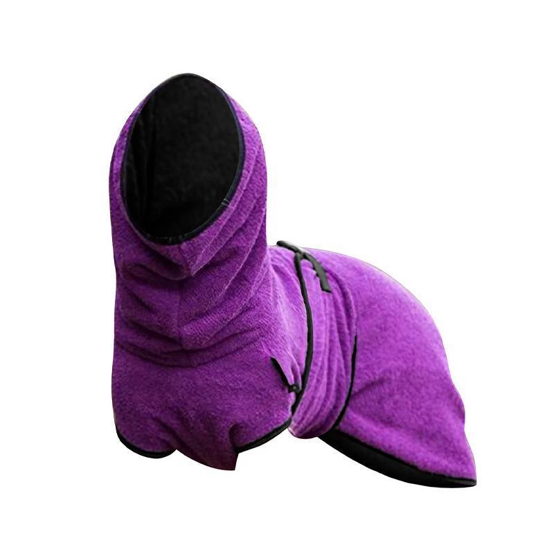 Dog Puppy HoodiesJacket Solid Coat Pet Winter Soft Warm Clothes S-5XL Purple - 5XL
