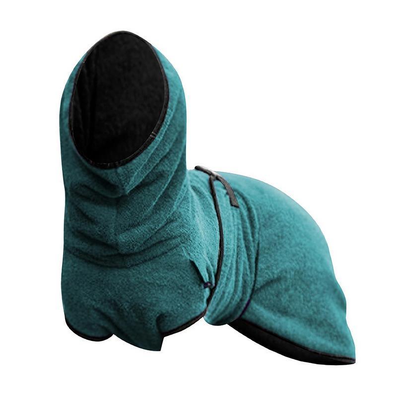 Dog Puppy Hoodies Jacket Solid Coat Pet Winter Soft Warm Clothes S-5XL Lake Blue - L