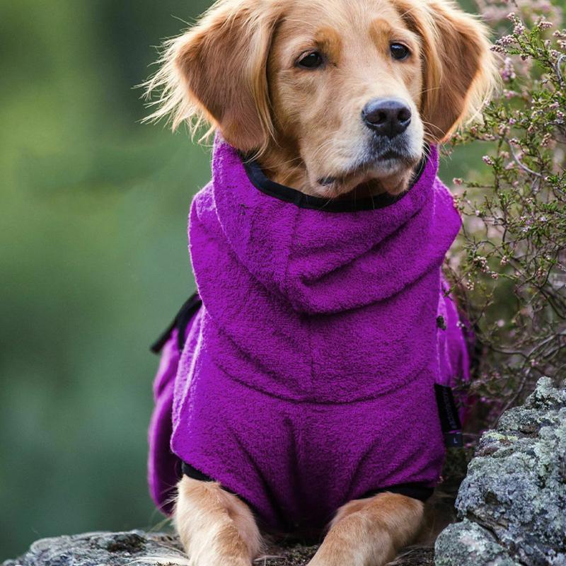 Dog Puppy Hoodies Jacket Solid Coat Pet Winter Soft Warm Clothes S-5XL Black - 2XL