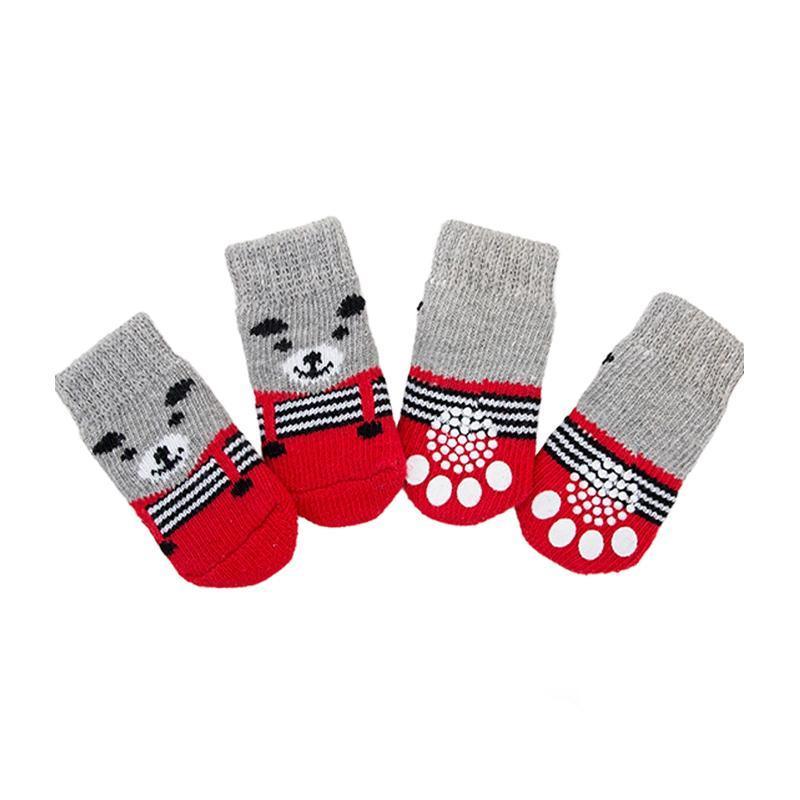 Dog Socks Non-Slip Grip Slip Anti-Slip - Puppy Cat Pet Shoes Slippers S Size - Yellow ducklings
