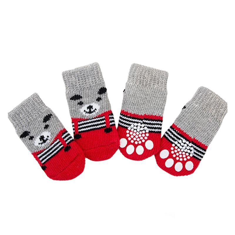 Dog Socks Non-Slip Grip Slip Anti-Slip - Puppy Cat Pet Shoes Slippers M Size - Yellow ducklings