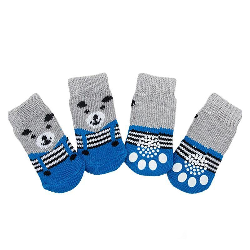 Dog Socks Non-Slip Grip Slip Anti-Slip - Puppy Cat Pet Shoes Slippers M Size - Red Mickey
