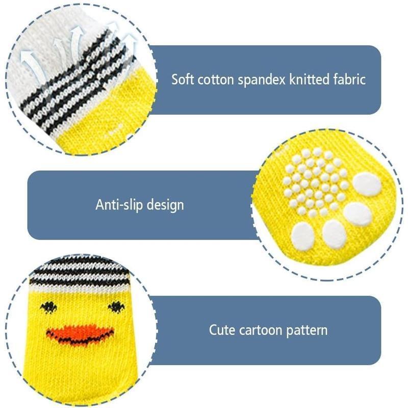 Dog Socks Non-Slip Grip Slip Anti-Slip - Puppy Cat Pet Shoes Slippers S Size - Black colour dots