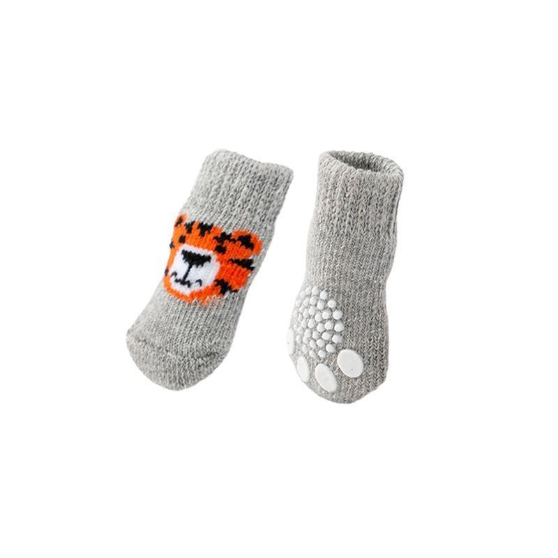 Dog Socks Non-Slip Grip Slip Anti-Slip - Puppy Cat Pet Shoes Slippers S Size - Black colour dots