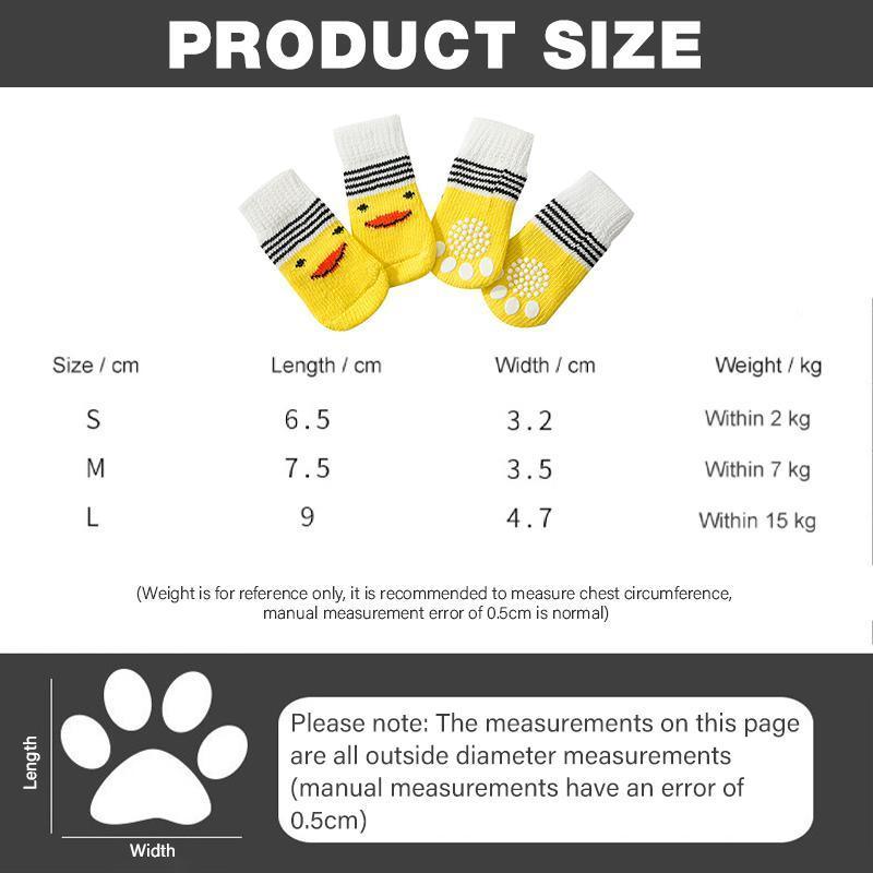 Non Slip Pet Socks for Dogs and Cats Knitted Paw Protector with Grips L Size - Blue bear