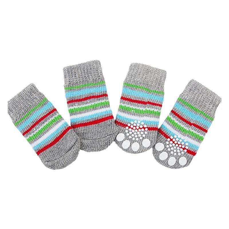 Dog Socks Non-Slip Grip Slip Anti-Slip - Puppy Cat Pet Shoes Slippers M Size - Blue bones