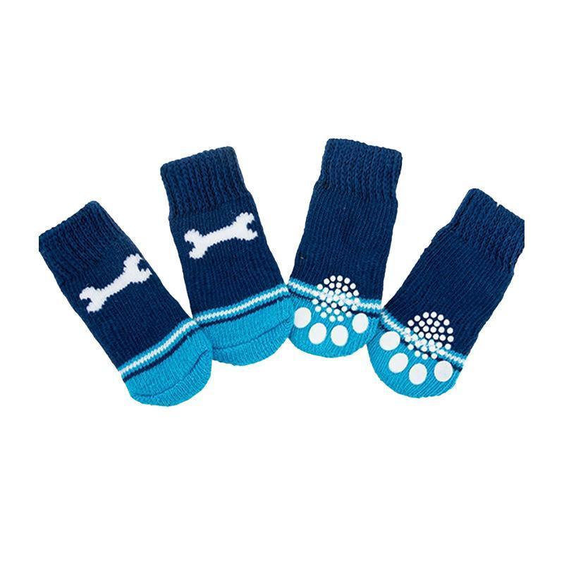 Dog Socks Non-Slip Grip Slip Anti-Slip - Puppy Cat Pet Shoes Slippers S Size - Water green ripples