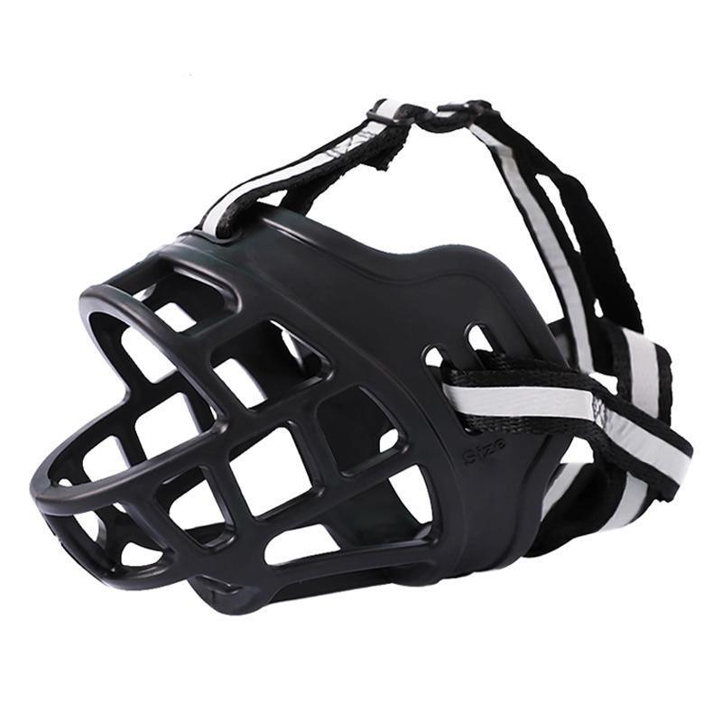 6 Sizes Adjustable Pet Dog No Bite Silicone Basket Muzzle Cage Mouth Mesh Cover - 4#