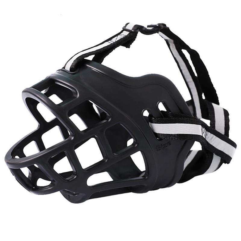 6 Sizes Adjustable Pet Dog No Bite Silicone Basket Muzzle Cage Mouth Mesh Cover - 4#