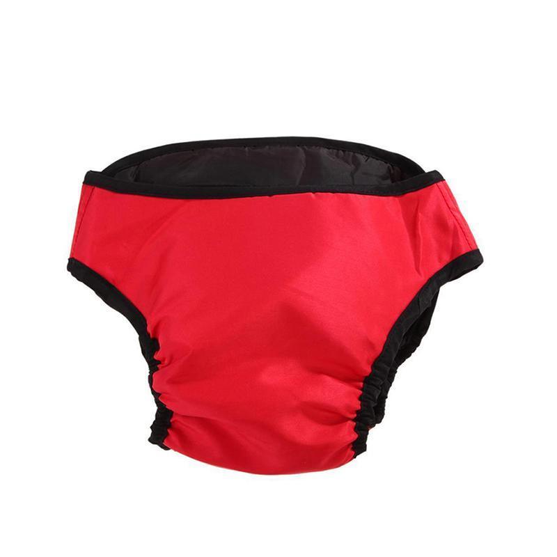 Washable Female Pet Dog Cat Nappy Diaper Physiological Pants Panties Underwear Red - L