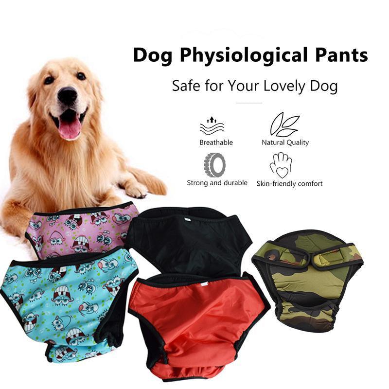 Washable Female Pet Dog Cat Nappy Diaper Physiological Pants Panties Underwear Pink - M