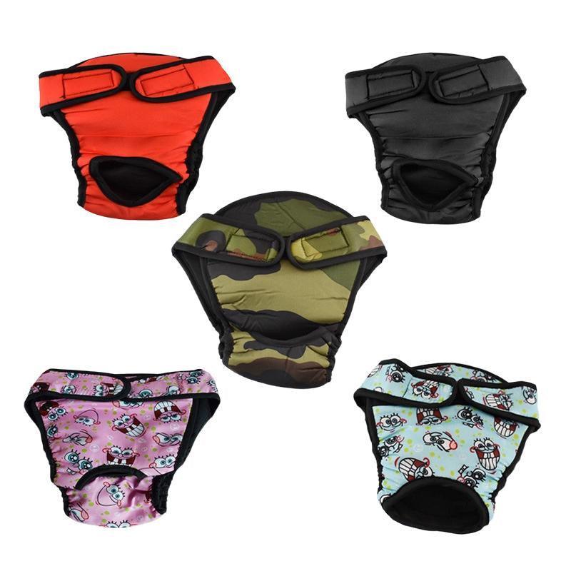 Washable Female Pet Dog Cat Nappy Diaper Physiological Pants Panties Underwear Pink - L