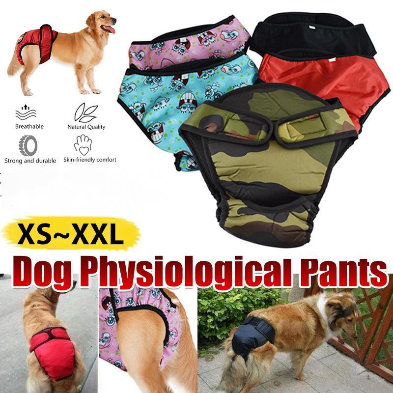 Washable Female Pet Dog Cat Nappy Diaper Physiological Pants Panties Underwear Black - XXL