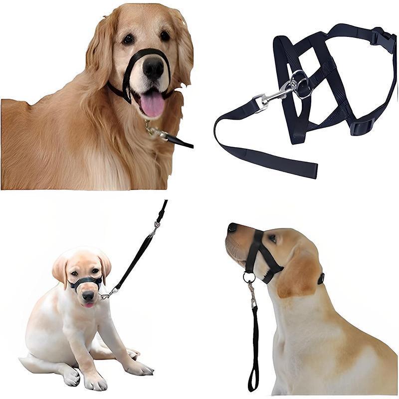Pink Dog Training Head Collar Halter Stop Pulling Training Tool Harness Strap Leader - XL