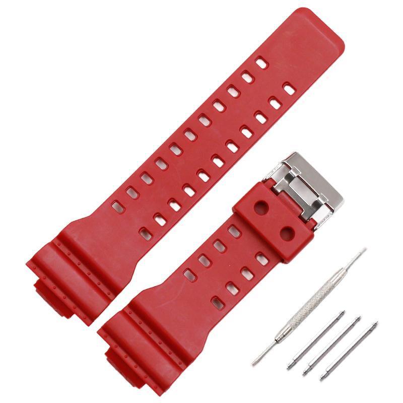 16mm TPU Watch Strap Compatible with G Series GA100 G8900 GW8900 with Tool Pins - Dark Blue