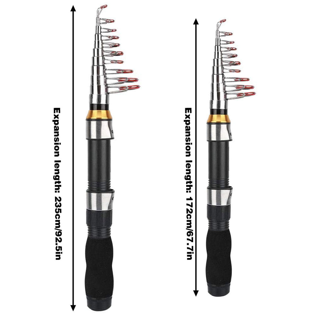 Portable Mini Fishing Rod Fishing Gear Compact Travel Rods for Outdoor Sports - 235cm