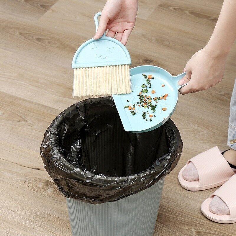 Mini Desktop Sweep Cleaning Brush Keyboard Brush Small Broom Dustpan Set - Blue