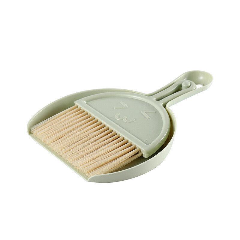 Mini Desktop Sweep Cleaning Brush Keyboard Brush Small Broom Dustpan Set - Blue