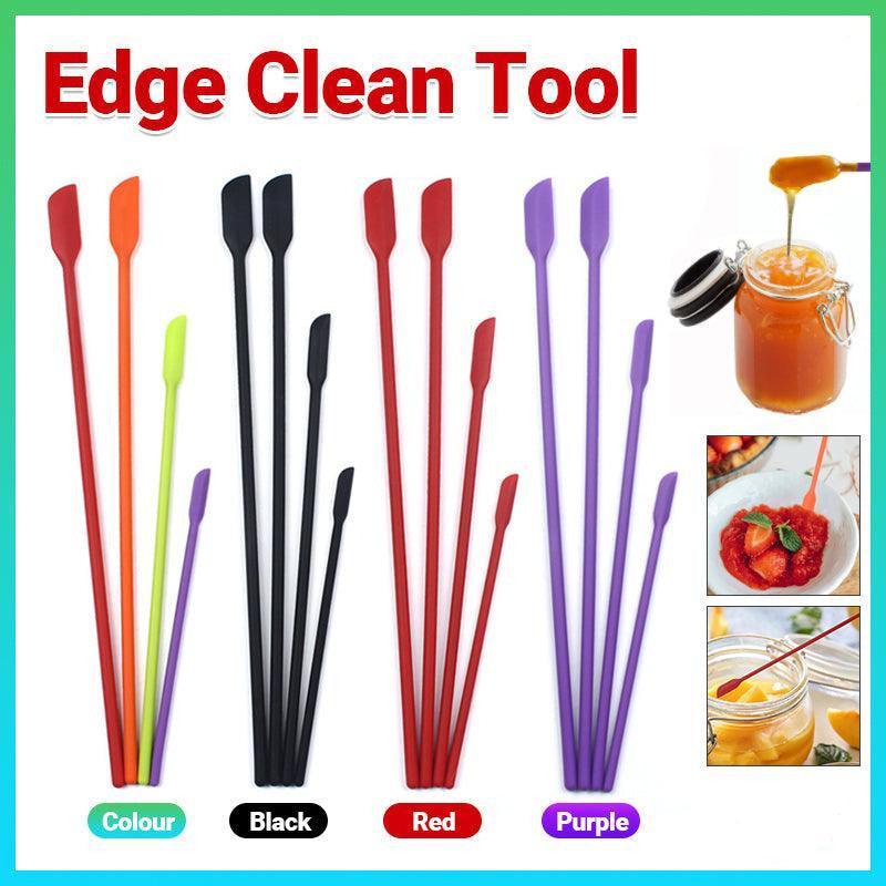 4X Silicone Mini Spatula Jar Scraper Scoop Tip Long Spatula Cosmetic Bottle B8A3 - Purple