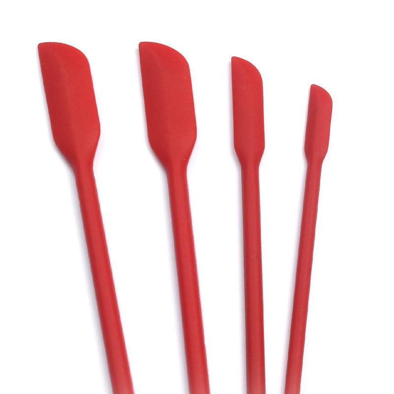4X Silicone Mini Spatula Jar Scraper Scoop Tip Long Spatula Cosmetic Bottle B8A3 - Purple