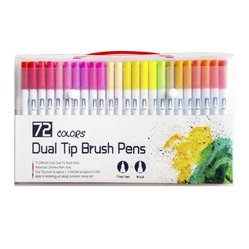 12-120 Watercolor Brush Pen Set Artist Sketch Marker - White-12 Colours