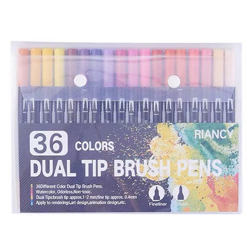 12-120 Watercolor Brush Pen Set Artist Sketch Marker - White-12 Colours
