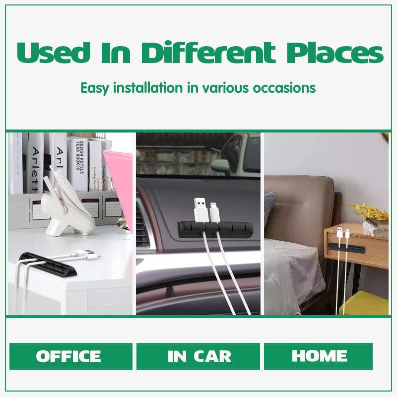 Value Pack Usb Charge Cable Holder Desk Cable Clips Organizer Cord Management - 7 Clips