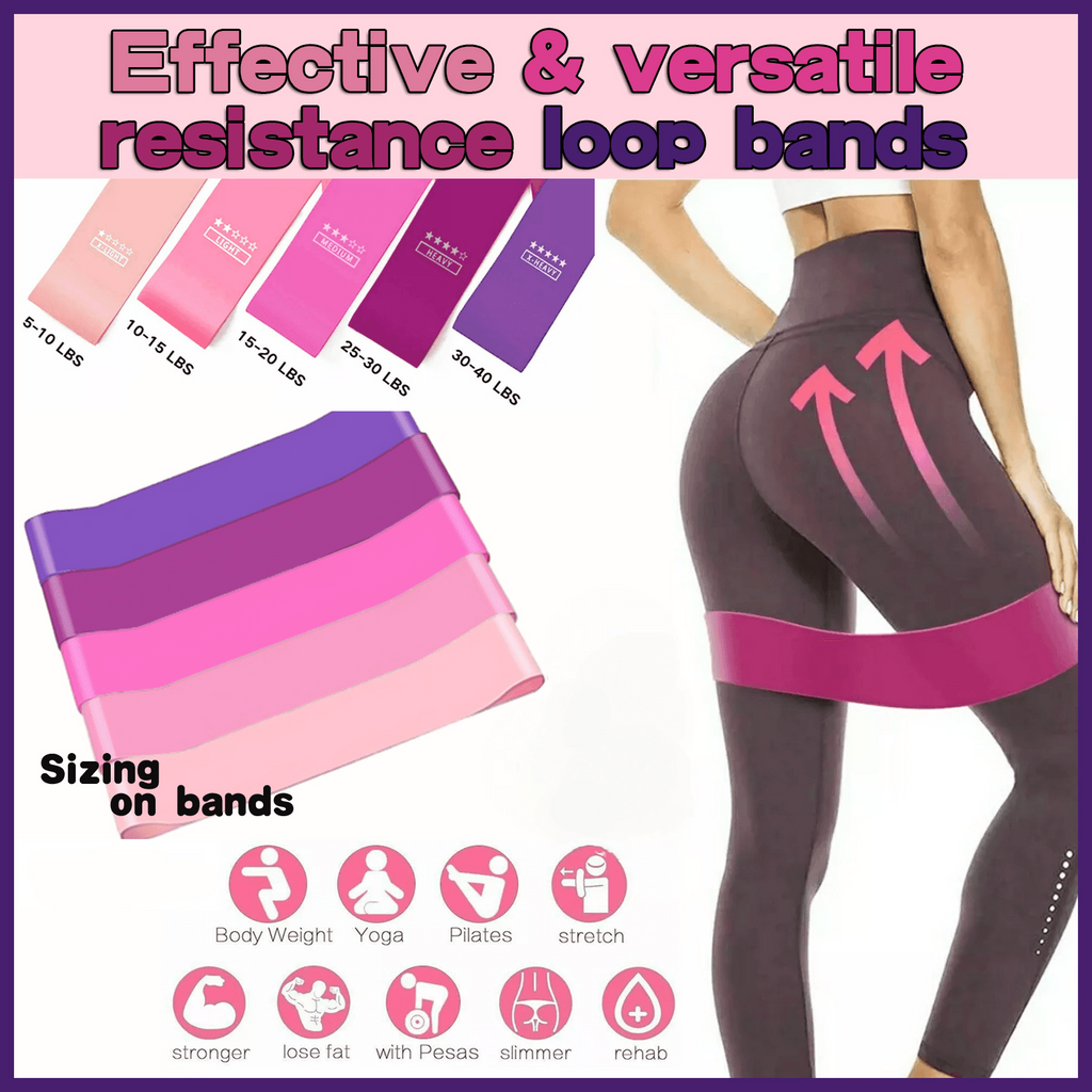 Exercise Resistance Bands Loop Power Strength Training Fitness Yoga Pilates Gym - Dark Pink (600*50*0.7MM)