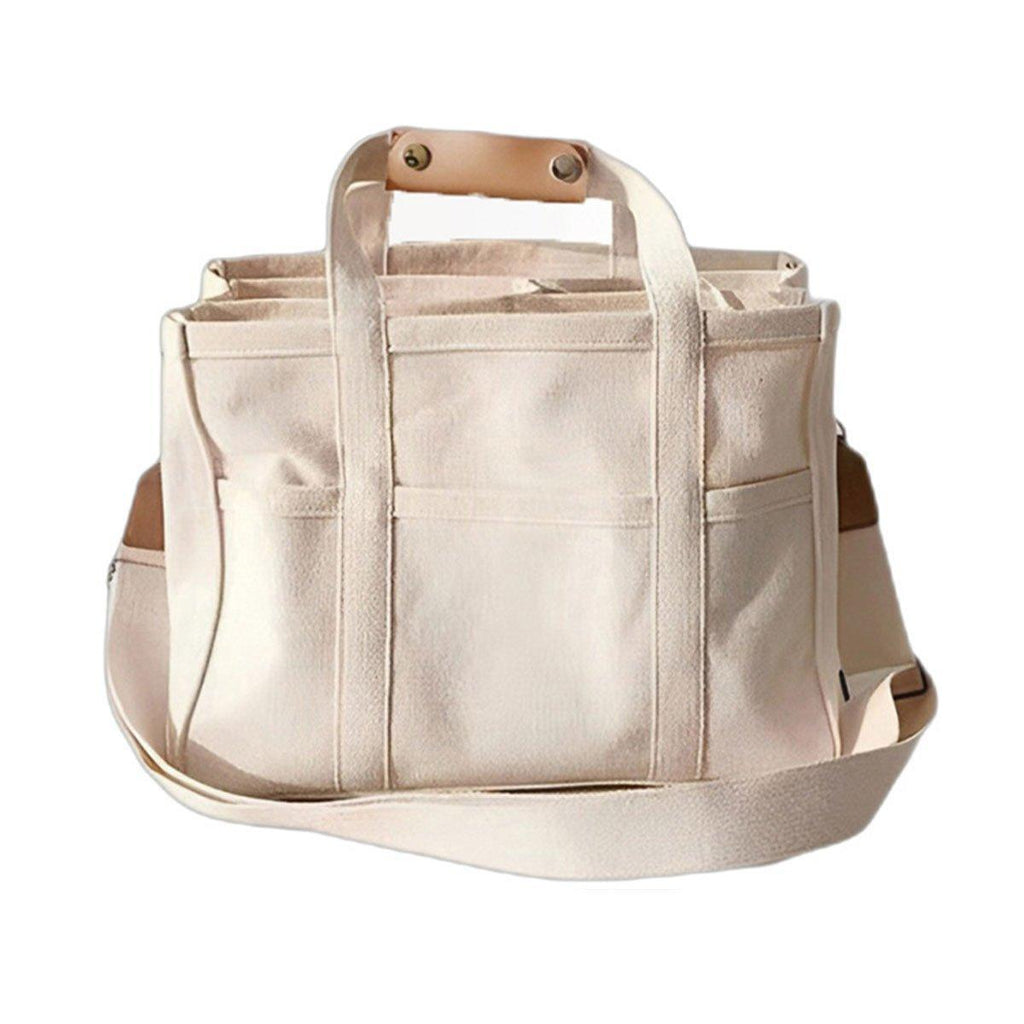 Stylish Multifunctional Mummy Bag Canvas Shoulder Crossbody Handheld Tote Bag - Black