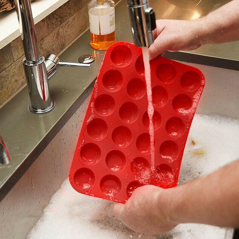 24 Cavity Pan Tray Silicone Mini Cupcake Cookie Baking Mold Au - Orange