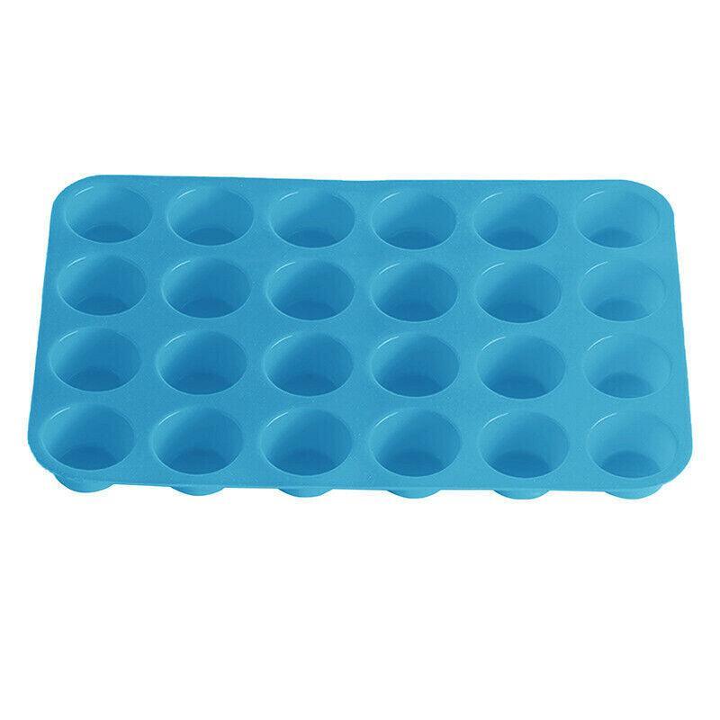24 Cavity Pan Tray Silicone Mini Cupcake Cookie Baking Mold Au - Red