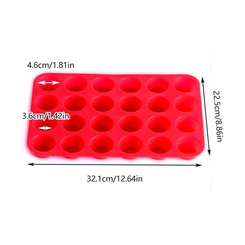 24 Cavity Pan Tray Silicone Mini Cupcake Cookie Baking Mold Au - Yellow