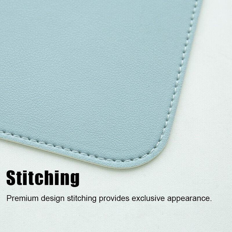 Leather Mouse Pad 30x25.5cm Waterproof Gaming Desk Mat Anti Slip Rubber Mousepad - Grey