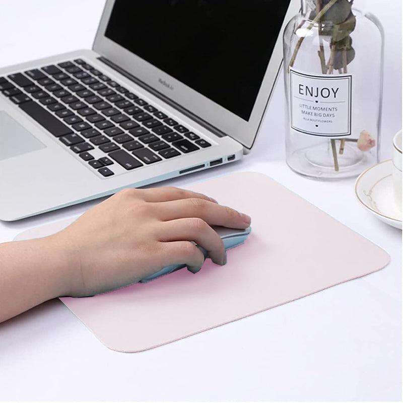 Pu Leather Gaming Mouse Pad Desk Mat Anti-Slip Speed Mousepad 22X22Cm Waterproof - Black
