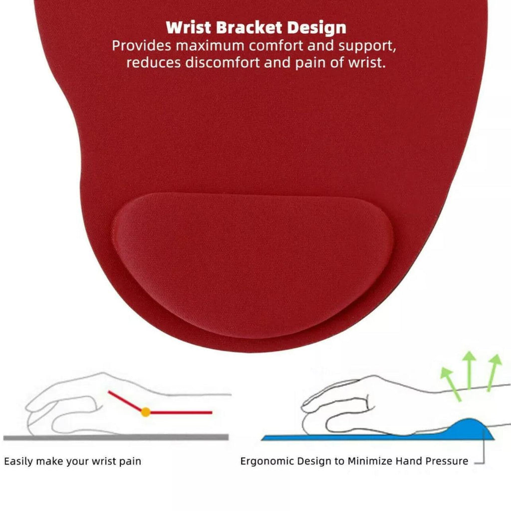 Comfort Mouse Pad with Built In Wrist Support Non Slip Ergonomic Mice Mat - Lake Blue