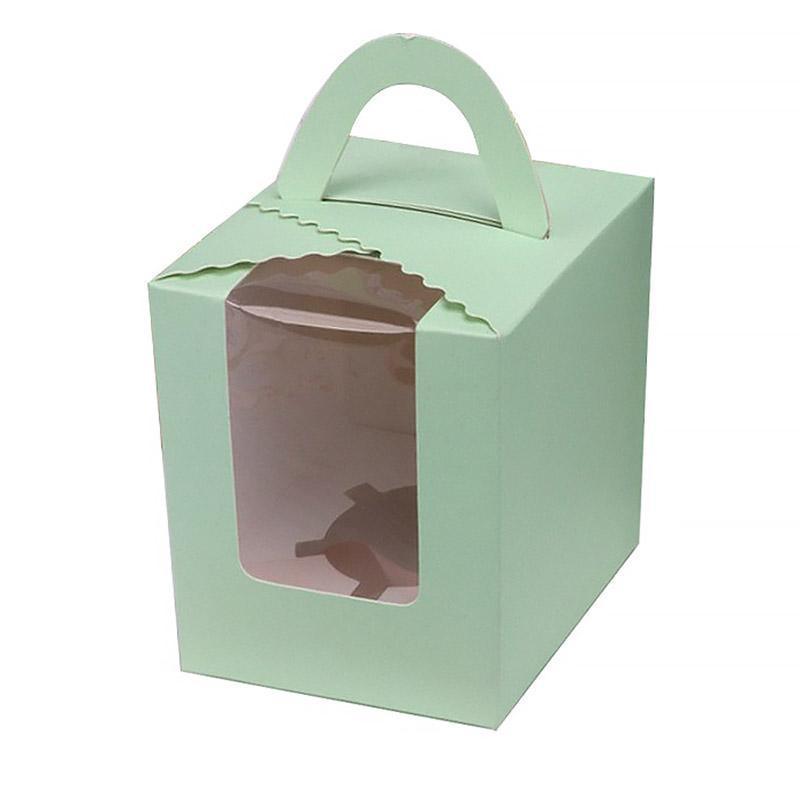 50 Pack Premium Cupcake Boxes with Window Thickened Cardboard Muffin Holders - Black