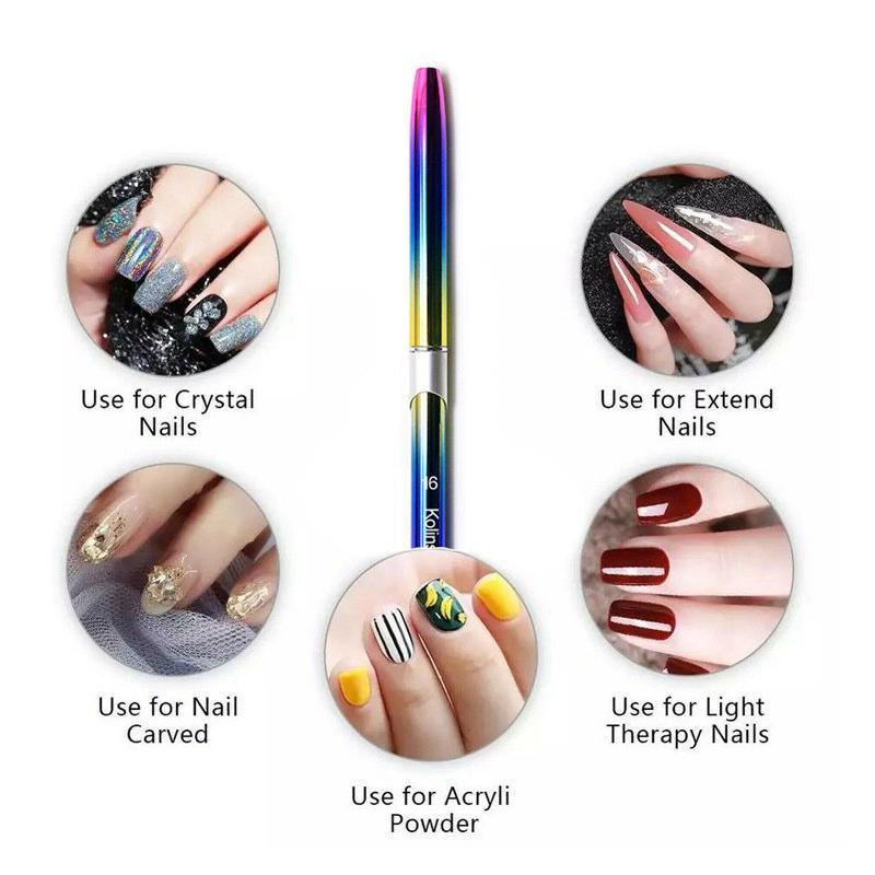 Kolinsky Acrylic Nail Art Brush Manicure Powder Professional Tools Size 2-18 - 16#