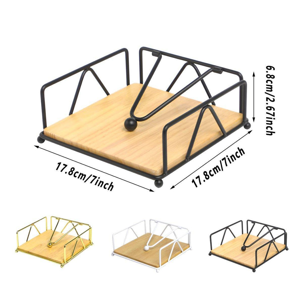 Steel Napkin Holder Serviette Rack Organiser Kitchen Serving Bar 3 Colours - Gold