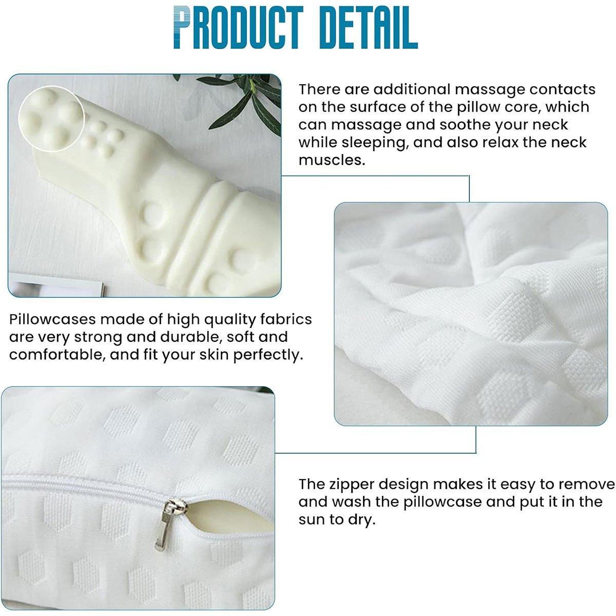 Orthopedic Memory Foam Cervical Neck Pillow for Sleep Support Slow Rebound - Grey