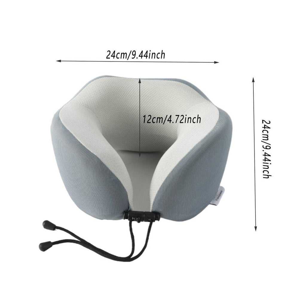 Memory Foam U Shaped Neck Pillow Travel Portable Office Nap Support Pillow - Grey