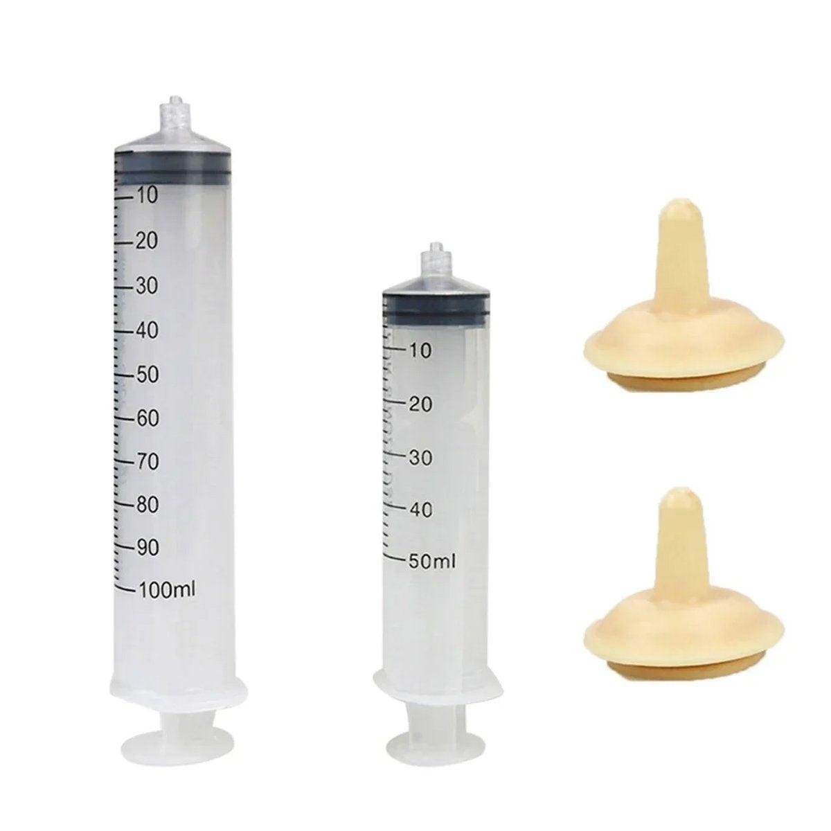 Kitten Puppy Pet Feeding Syringe Feeder Cat Dog Nursing Bottle with Pacifier - S-5PCS