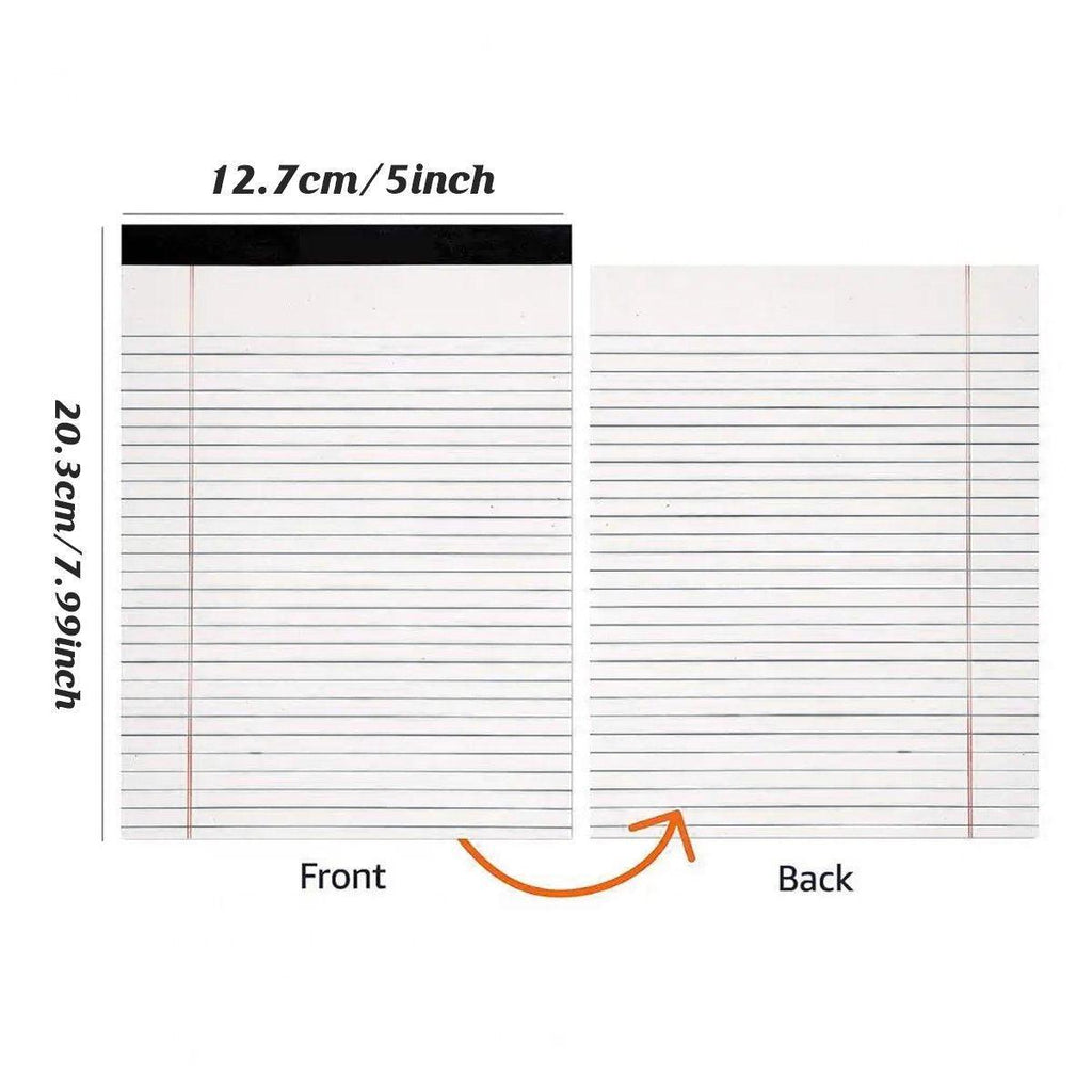 4PCS Tearable Lined Notepad Simple Design Colourful Memo Pad Notebook - Blue