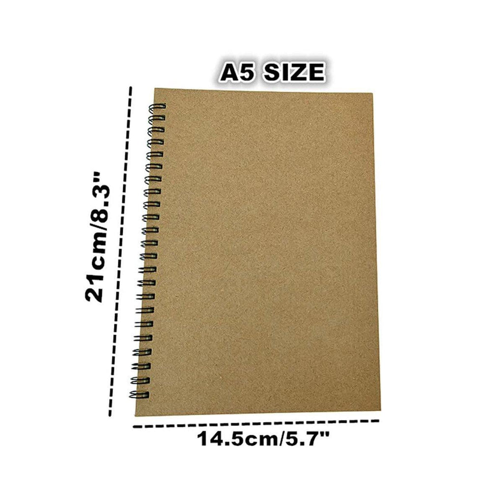 6pcs A5 Spiral Notebook Homework Exercise Book Durable Notepad for School Office