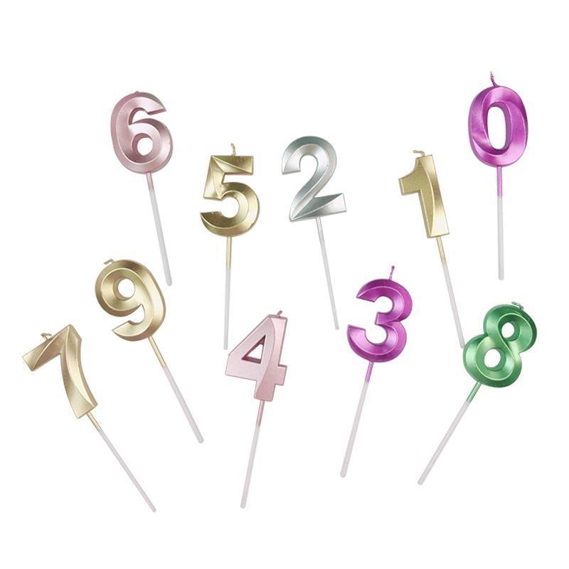 Classic Number Candles Individually Packed With Stand Birthday Make Up Ur Number Rose Gold - Number 1