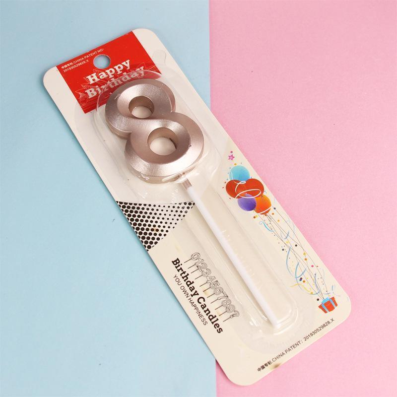 Classic Number Candles Individually Packed With Stand Birthday Make Up Ur Number Rose Gold - Number 5