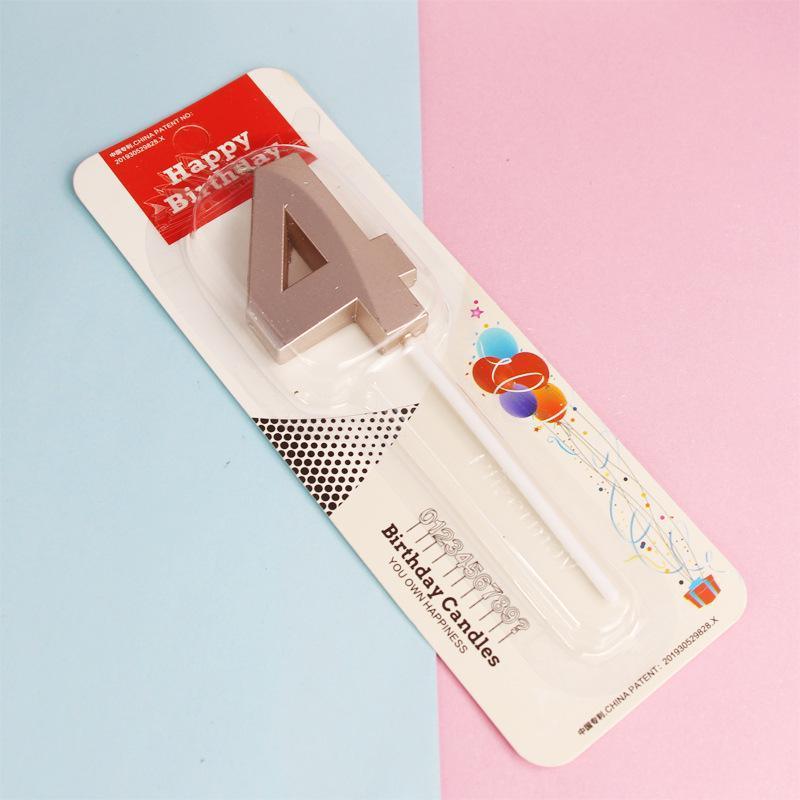 Classic Number Candles Individually Packed With Stand Birthday Make Up Ur Number Rose Gold - Number 7